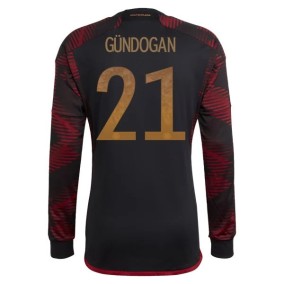 Seconda Maglia Germania Mondiali 2022 Ilkay Gundogan 21 Manica Lunga